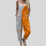 Color-Block Latzhose in Gray-Orange