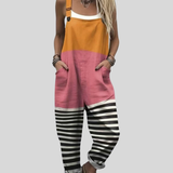 Oranžovo-Ružová Color-Block Dungarees