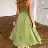 Liora | Elegantné Midi Šaty Bez Ramienok