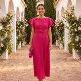 Seraphina | Elegantný Maxi Šaty S Plisovaním A Viazaným Pásom