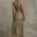 Livia | Maxi Halter Kvetinové Elegantné Šaty