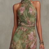 Livia | Maxi Halter Kvetinové Elegantné Šaty