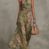 Livia | Maxi Halter Kvetinové Elegantné Šaty