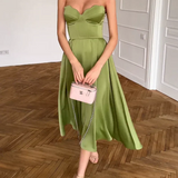 Liora | Elegantné Midi Šaty Bez Ramienok