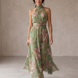 Livia | Maxi Halter Kvetinové Elegantné Šaty