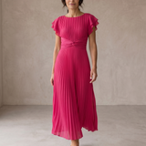 Seraphina | Elegantný Maxi Šaty S Plisovaním A Viazaným Pásom